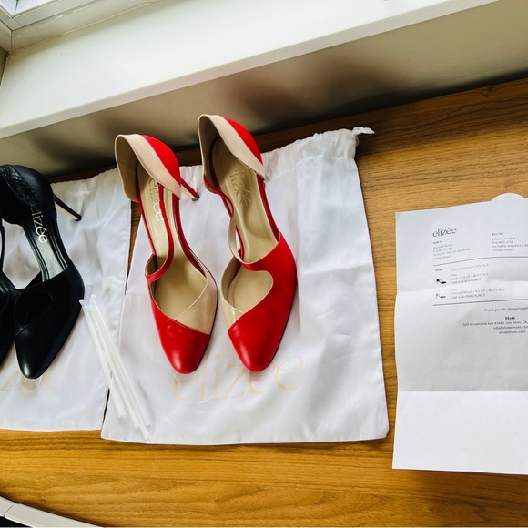 Elizee Italian Leather Shoes. Size 40 EU / 9 US – Brand New in Box.Crimson/beige - Picture 12 of 13